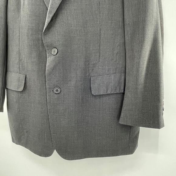 Brooks Brothers Brooks Ease Gray Check Wool Classic Career Blazer Men's 42 R - Picture 5 of 12